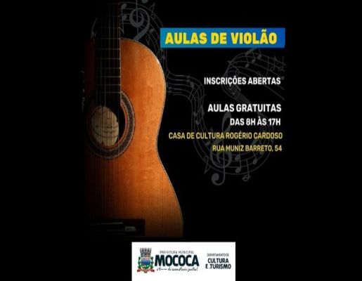 A Prefeitura Municipal de Mococa através do Departamento de Cultura e Turismo informa que está com inscrições abertas para aulas gratuitas de violão.